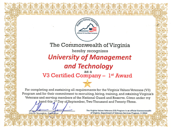 V3 Certification Awarded to UMT
