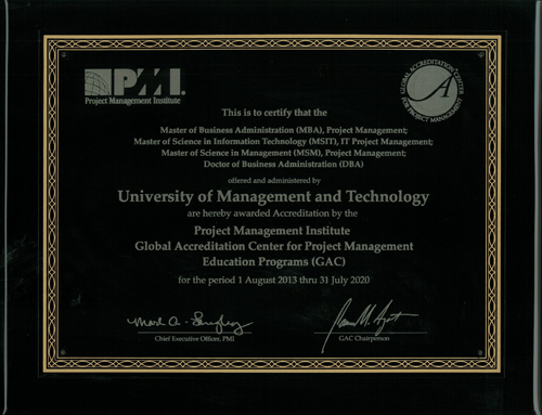 PMI GAC Accreditation Plaque